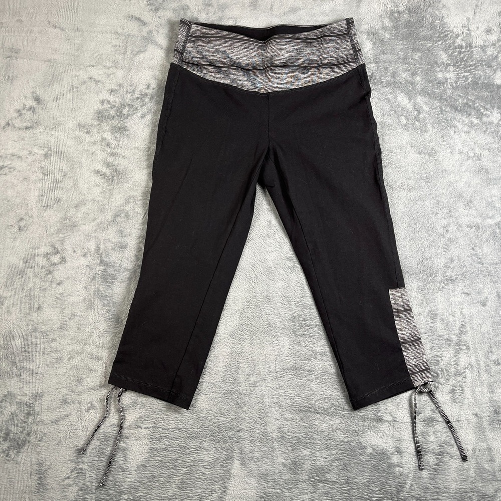 Made For Life Capri Pants Womens Small Petite Black Cotton Stretch Athleisure